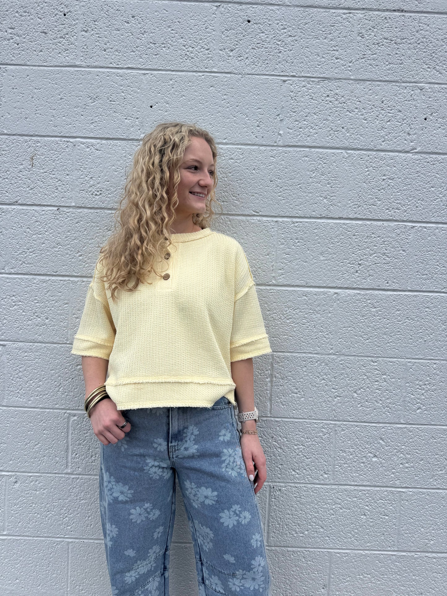 Honey Dew Waffle Knit Top