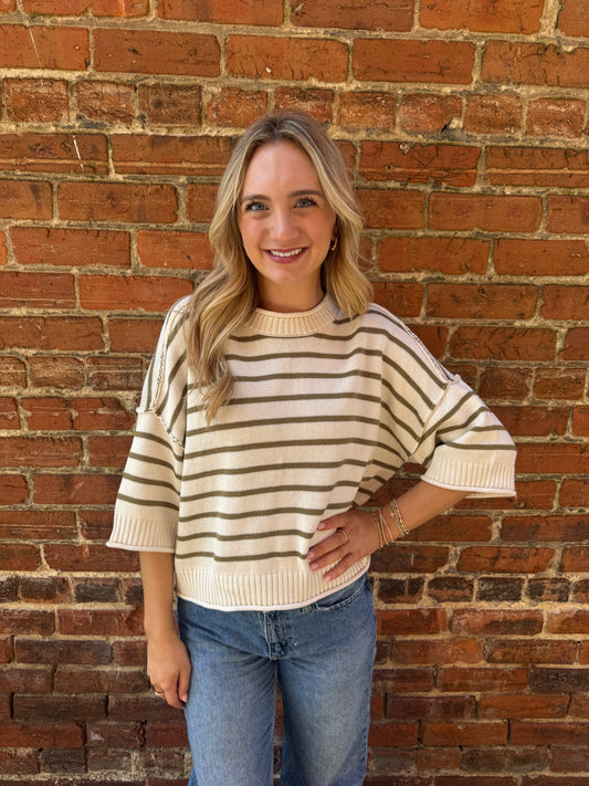 Costal Contrast Knit Top