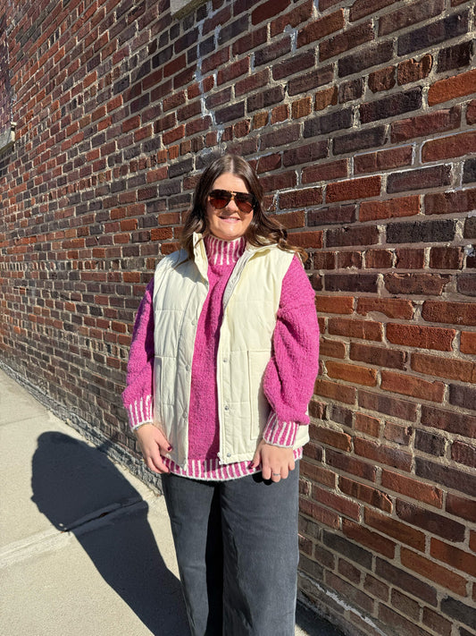 Cream Puffer Vest
