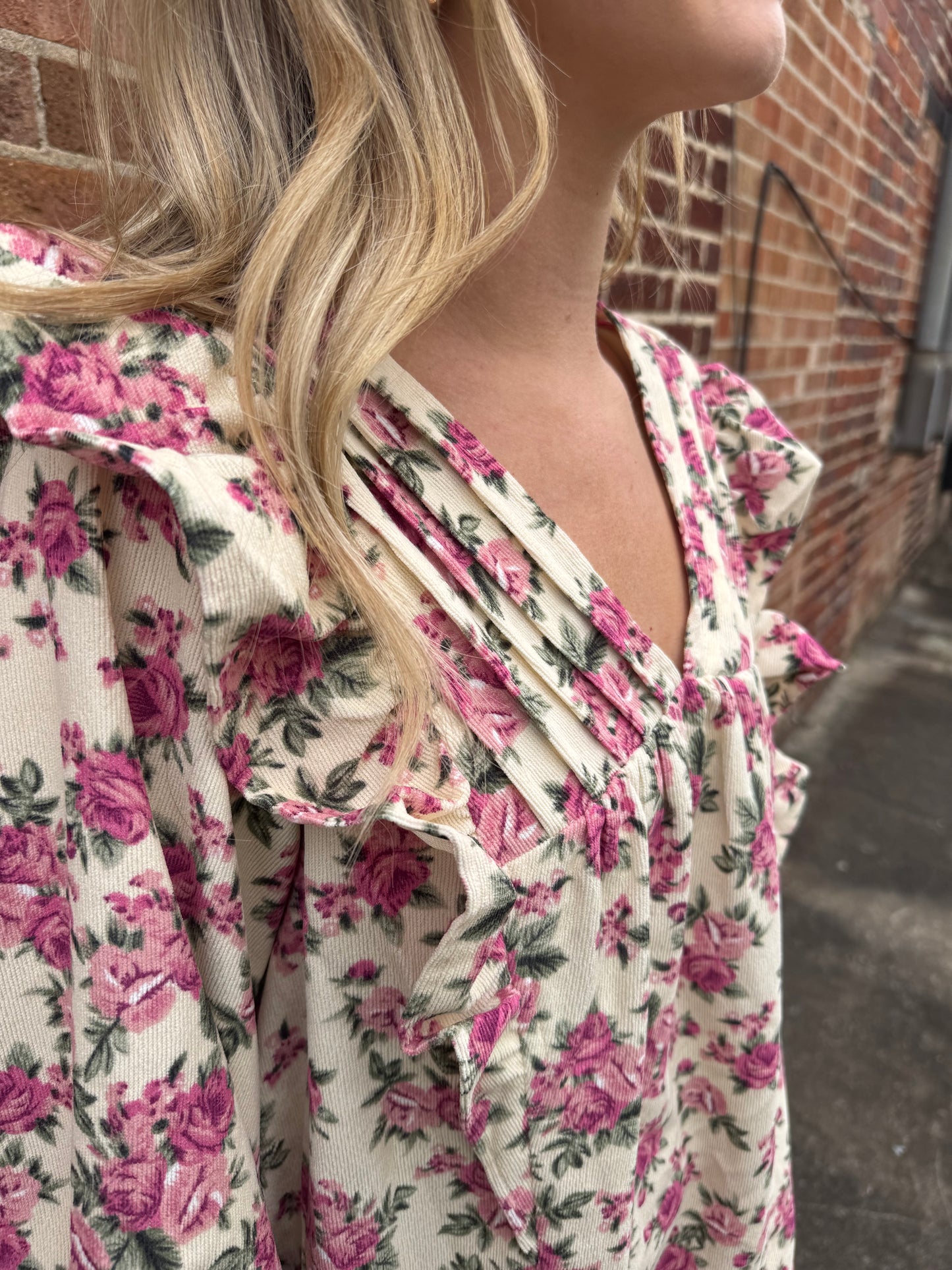 Bella Floral Corduroy Dress