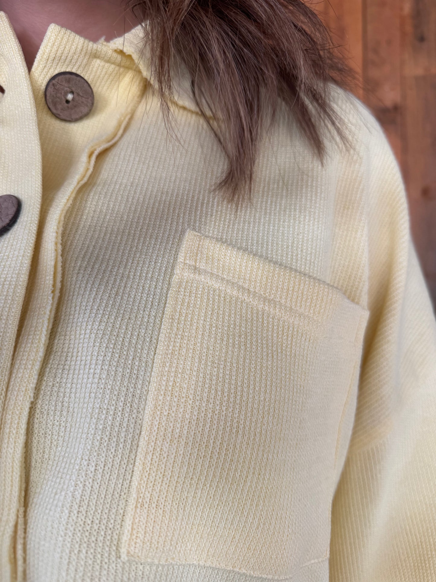 Amelia Raw Edge Knit Top: Yellow