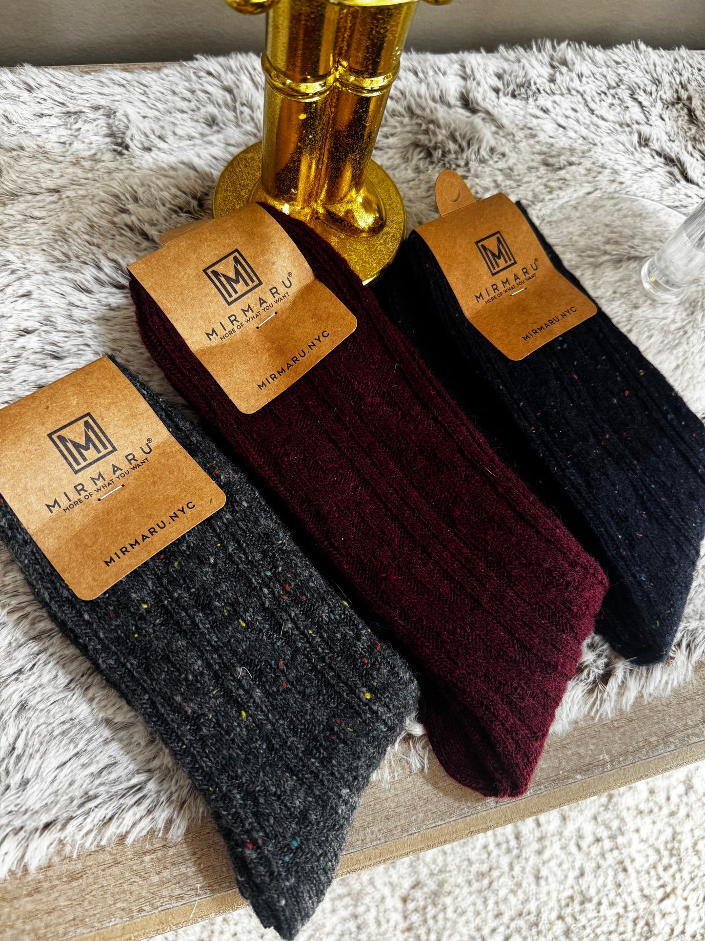 Wool Blend Crew Knit Socks