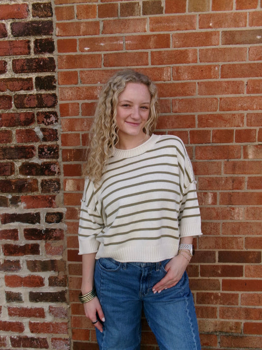 Costal Contrast Knit Top