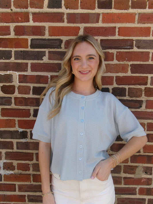 Skye Waffle Knit Cardigan Tee