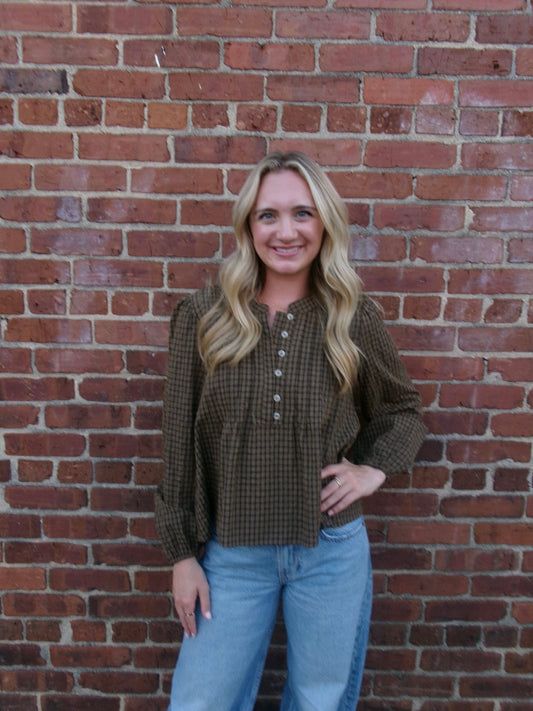 Autumn Check Blouse