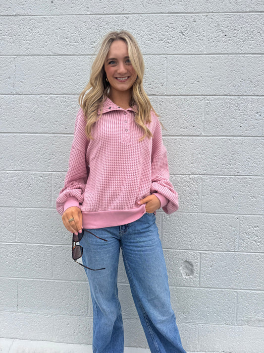 Hannah Waffle Knit Pullover
