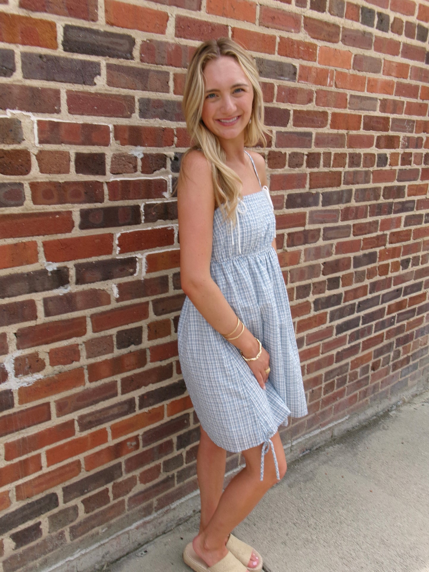 By The Bay Gingham Mini Dress