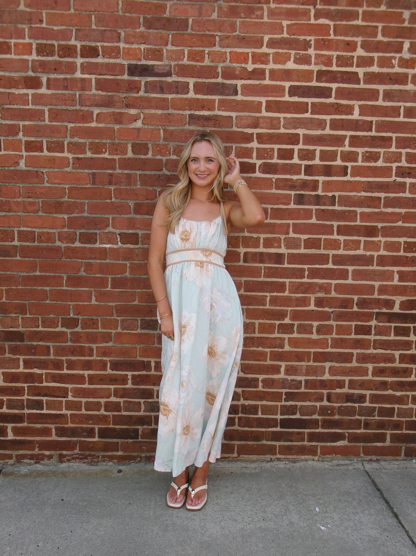 Seafoam Petals Midi Dress