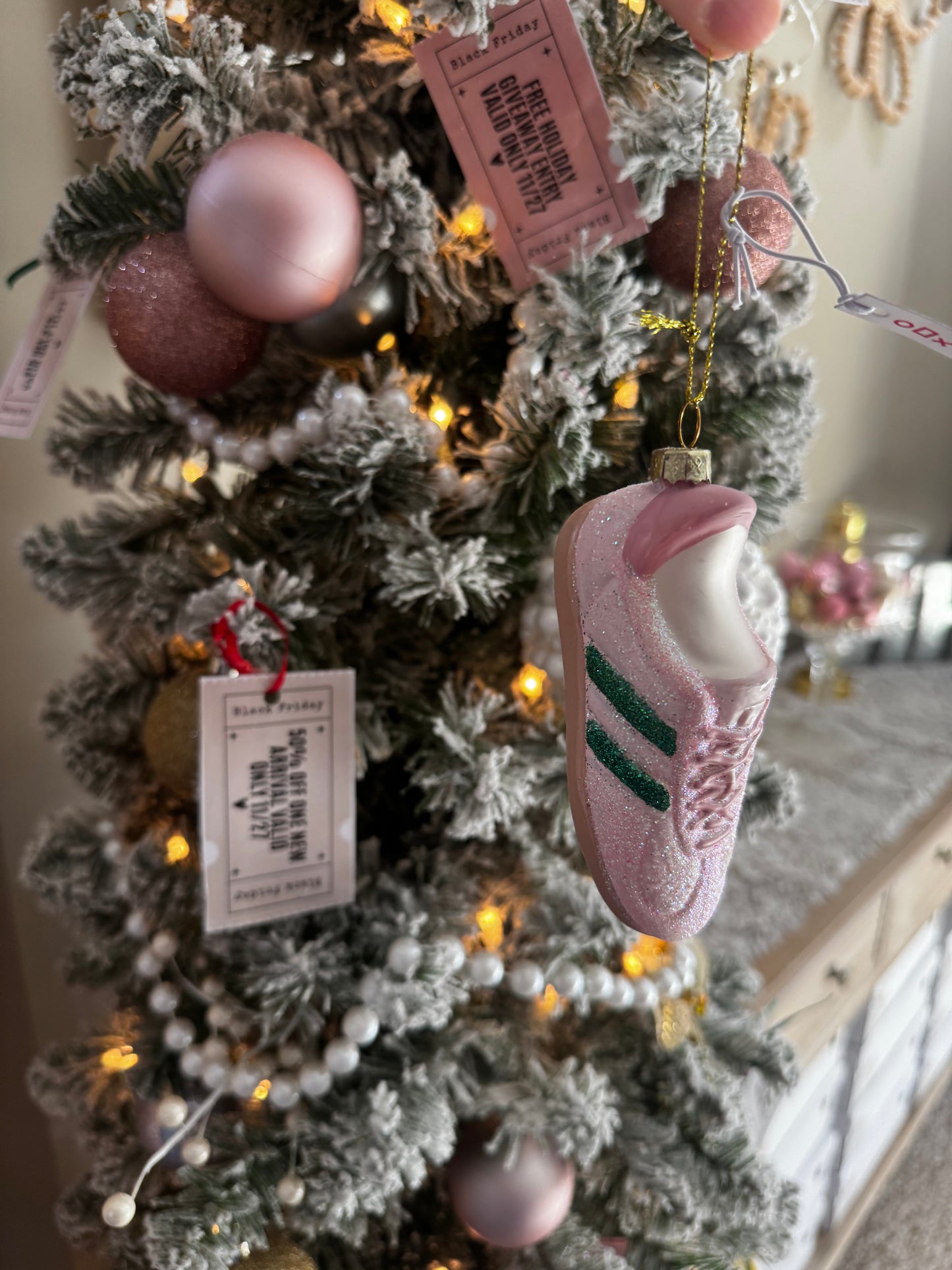 Pink Kicks Christmas Ornament
