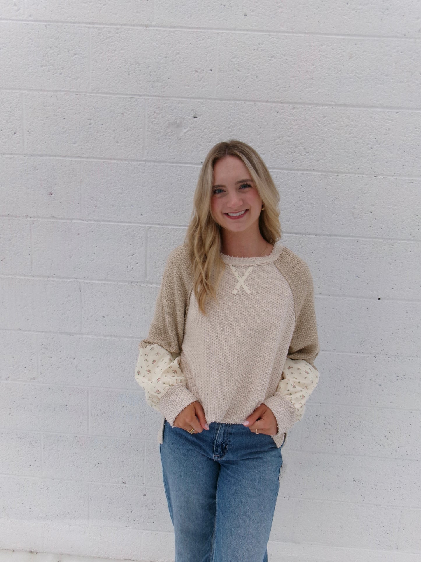 Petal Trim Knit Top