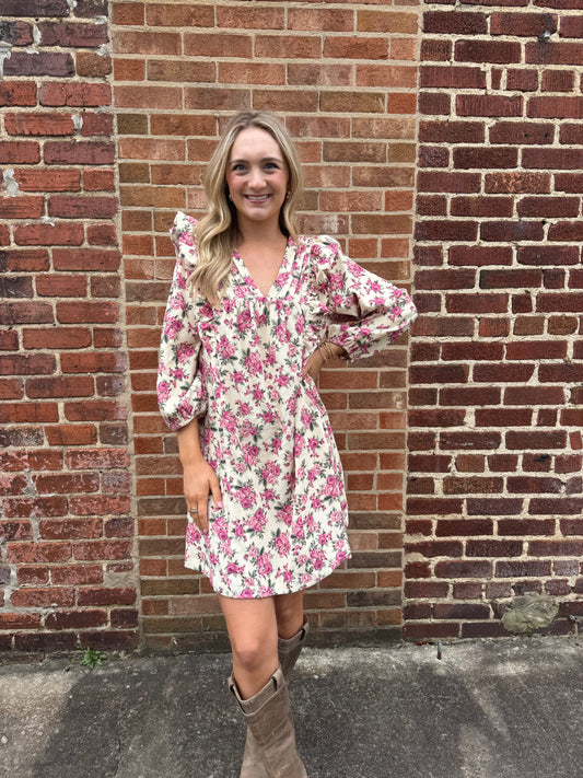 Bella Floral Corduroy Dress
