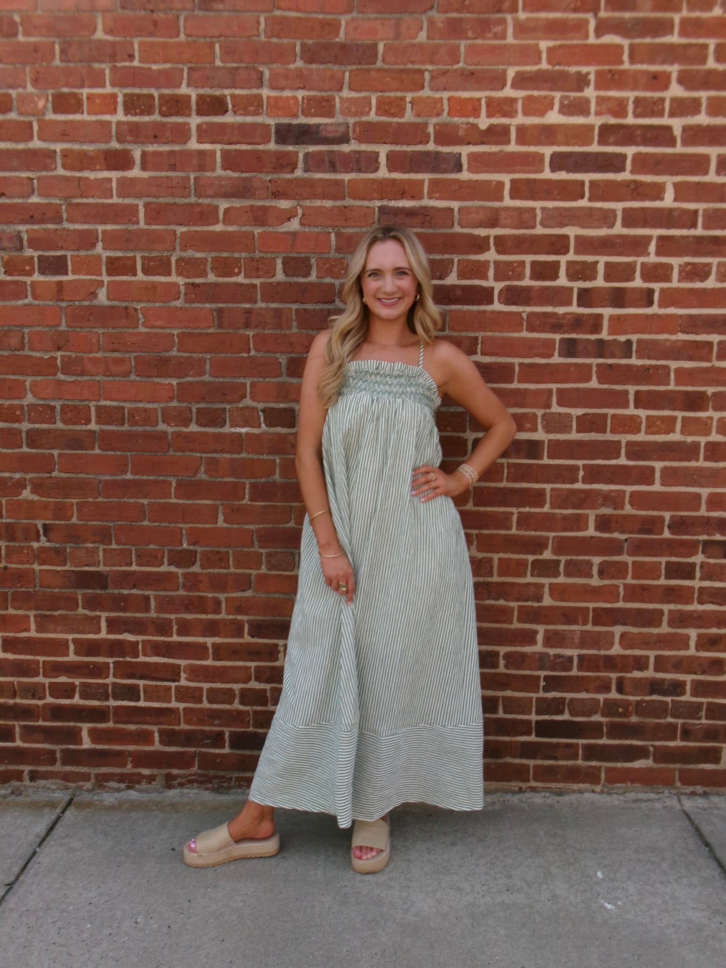 Seaside Stitch Smocked Maxi Dress