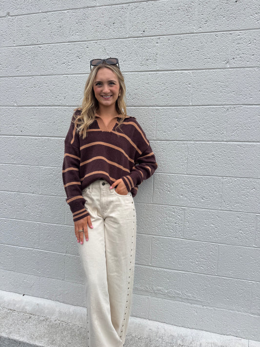 Selah Oversized Striped Knit Sweater
