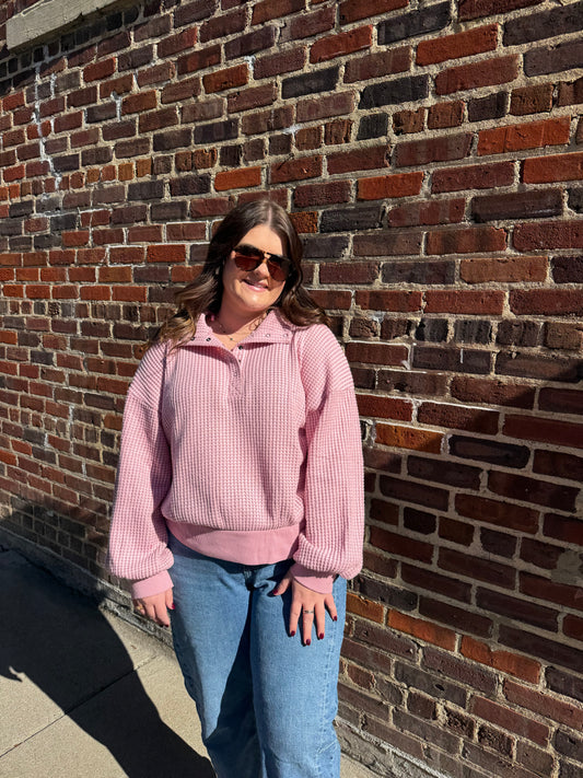 Hannah Waffle Knit Pullover
