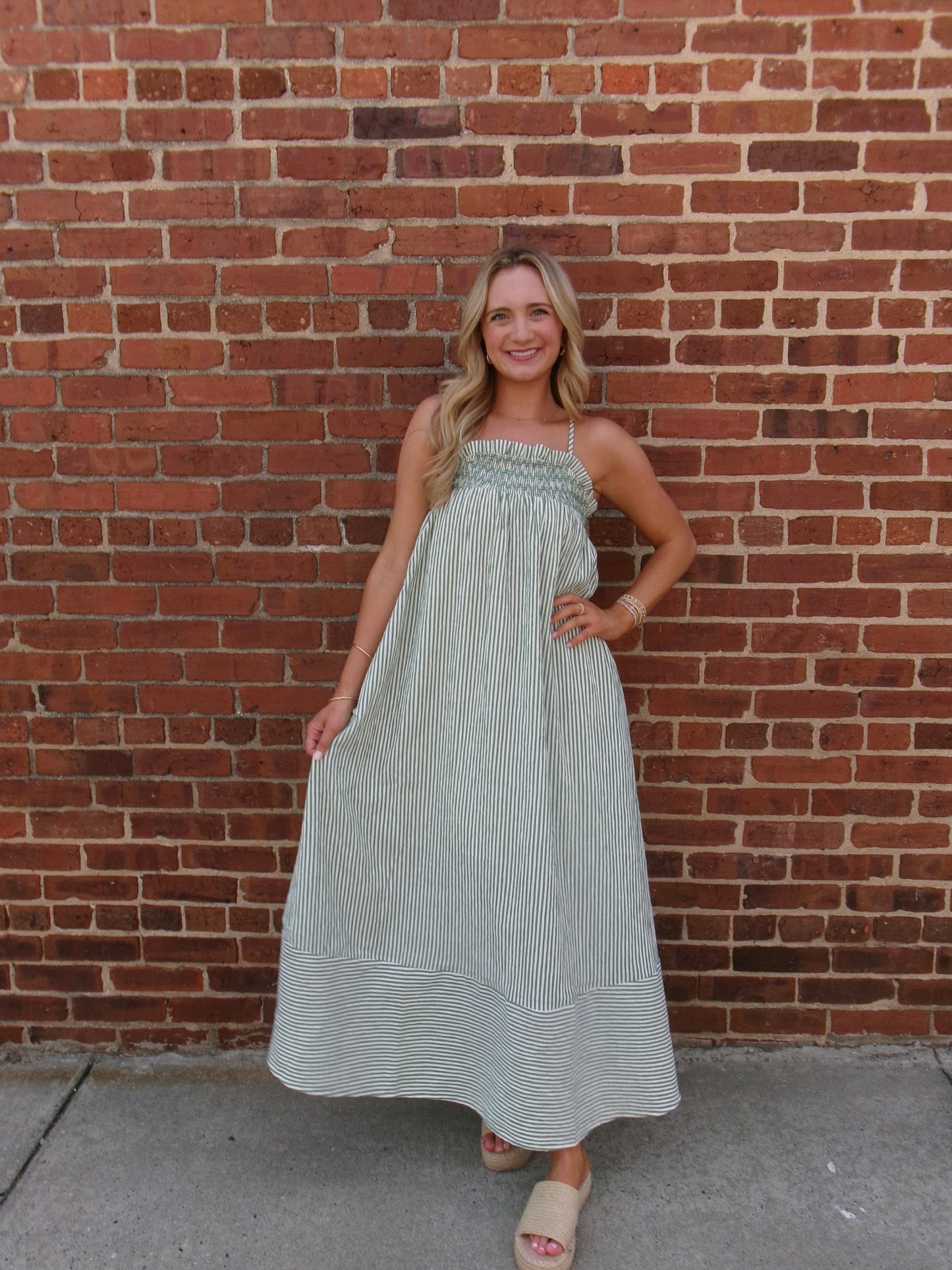 Seaside Stitch Smocked Maxi Dress