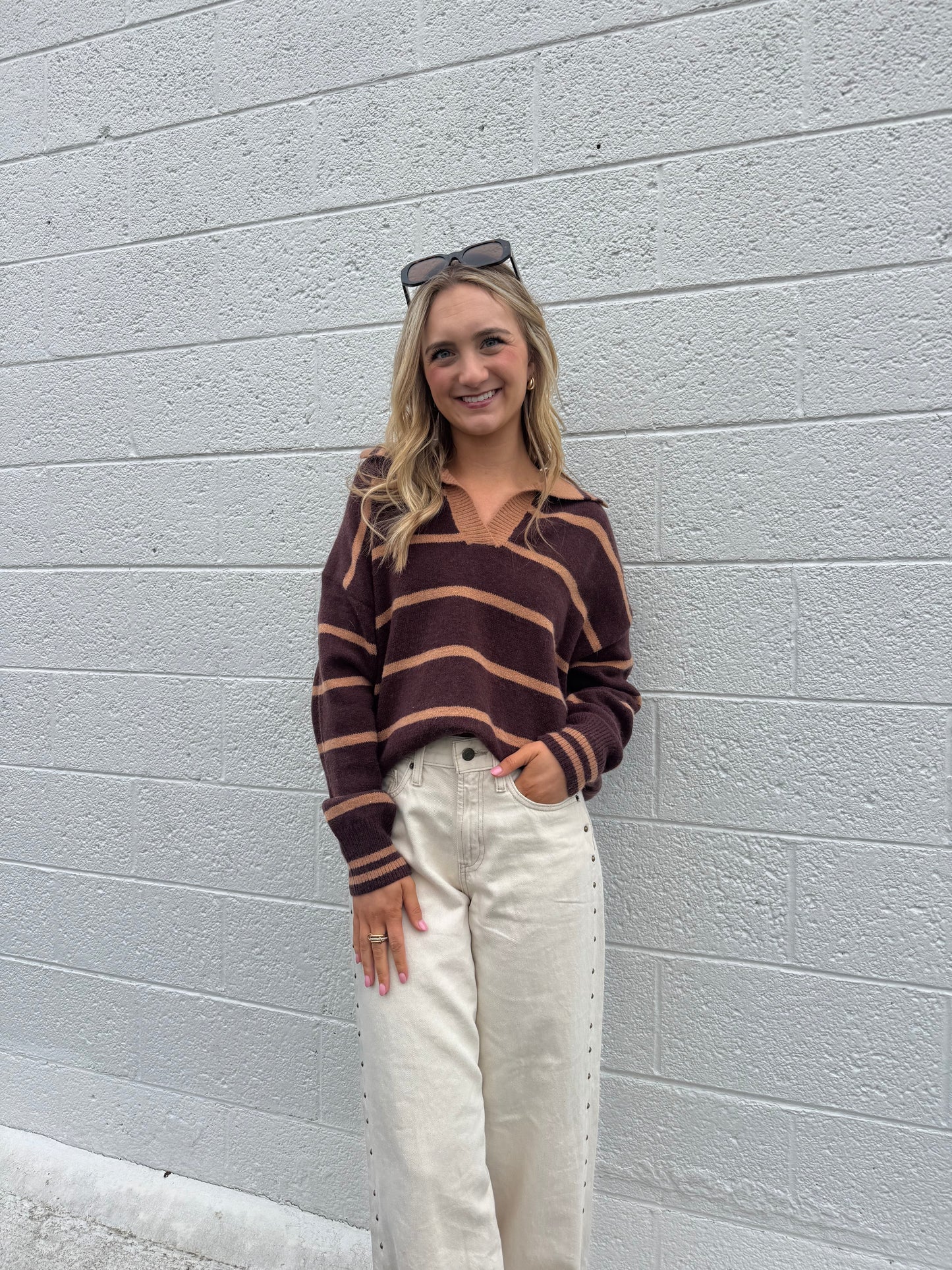 Selah Oversized Striped Knit Sweater