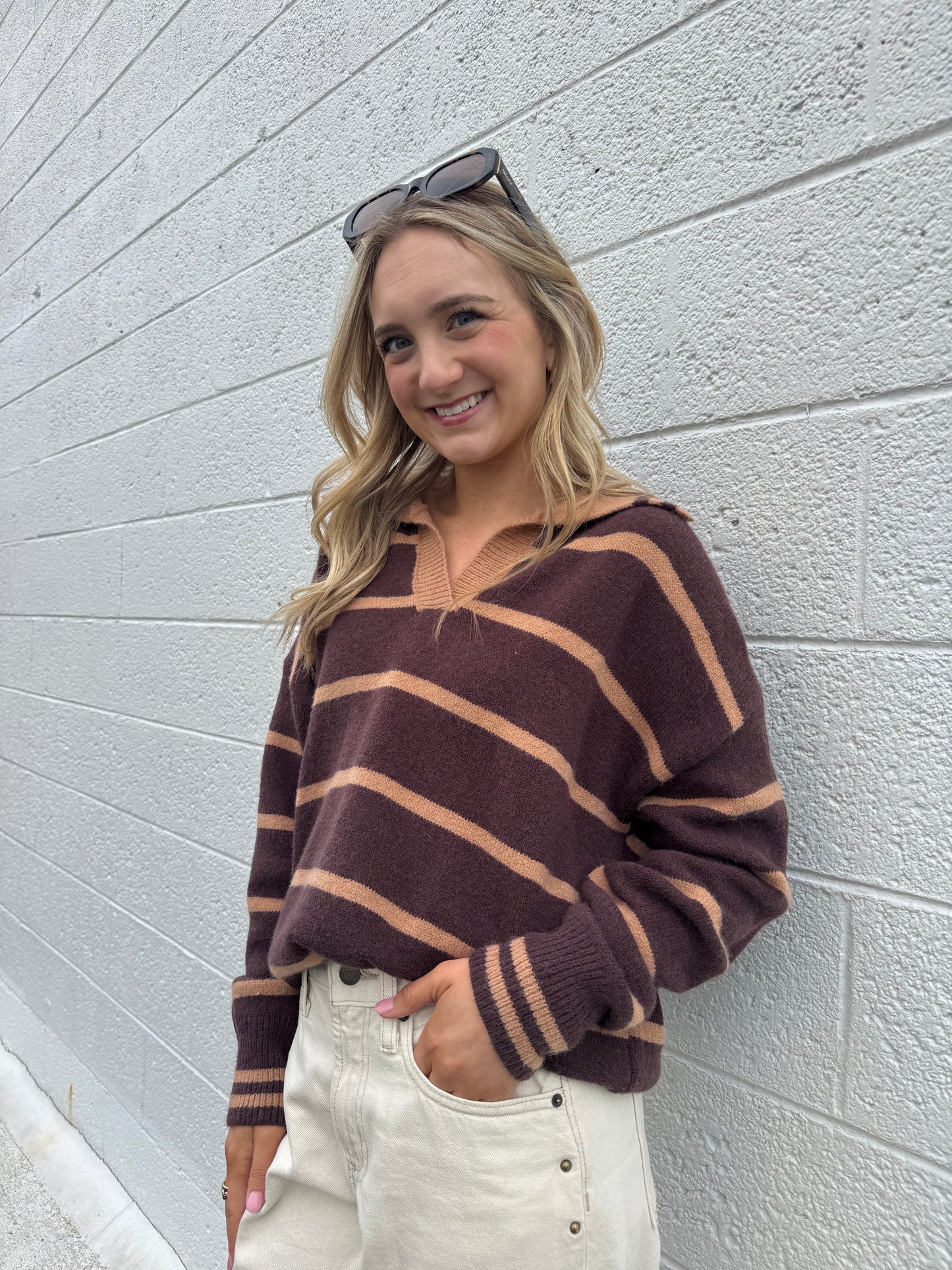 Selah Oversized Striped Knit Sweater