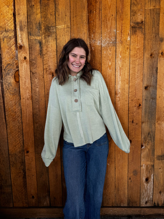 Amelia Raw Edge Knit Top: Saige