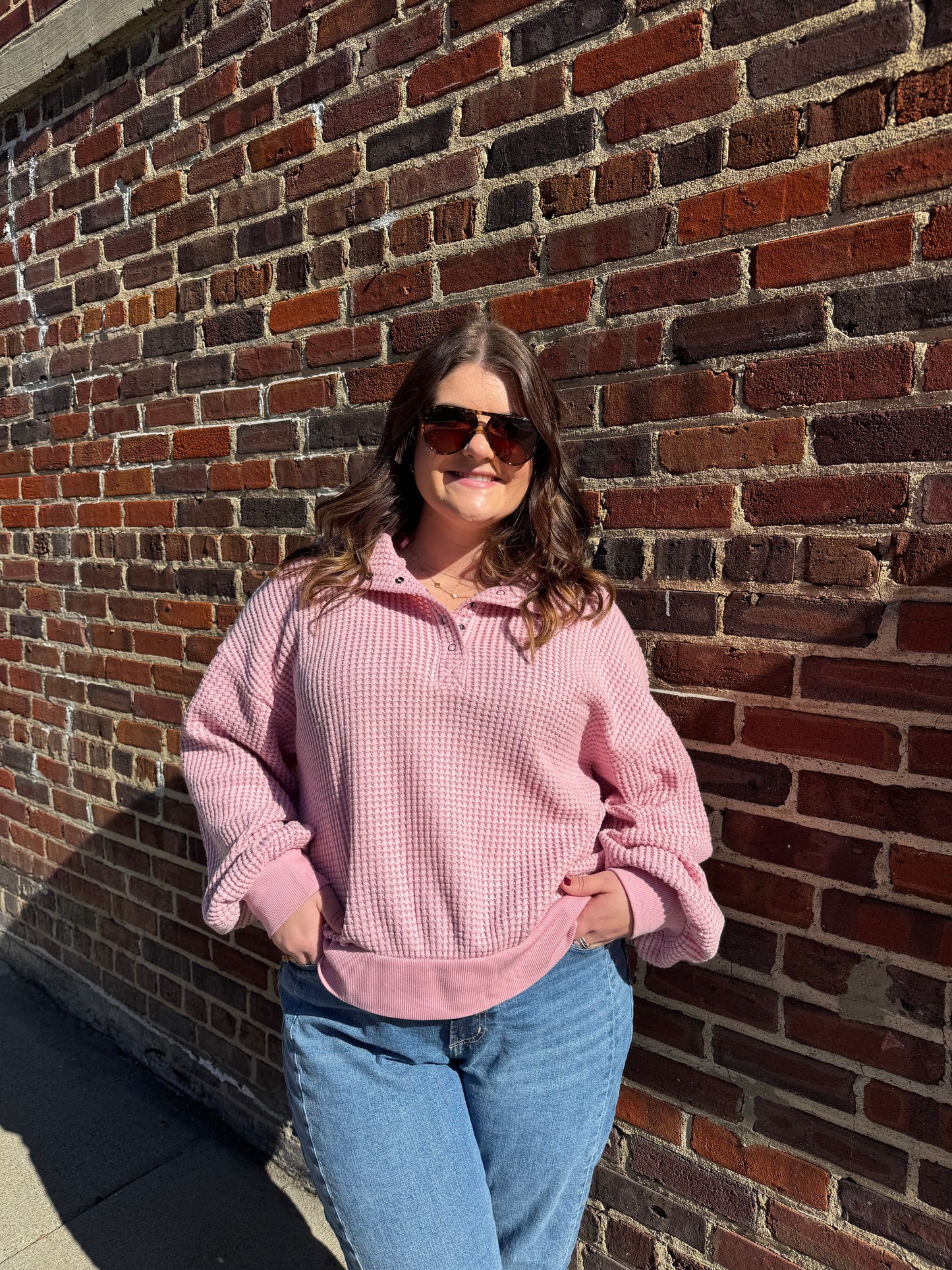 Hannah Waffle Knit Pullover